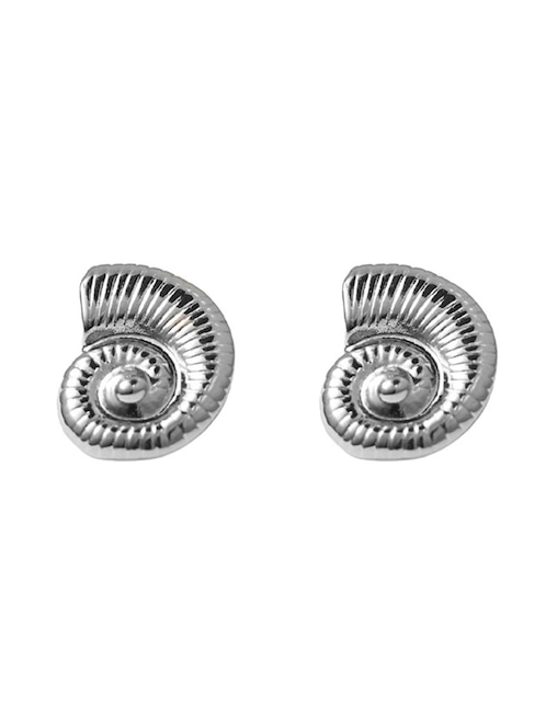 Aretes de caracol 844 con acabado chapa de oro