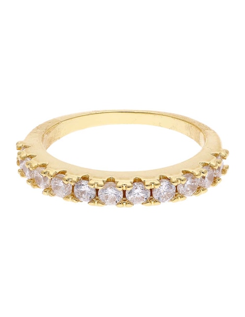 Anillo zirconia chapa de oro
