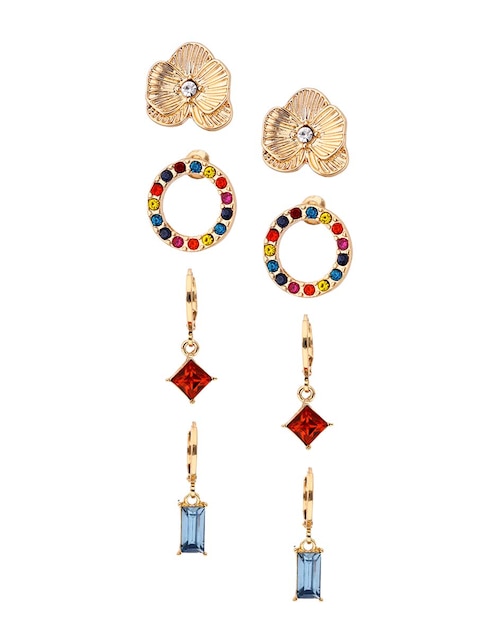 Set de aretes Weekend con acabado brillante