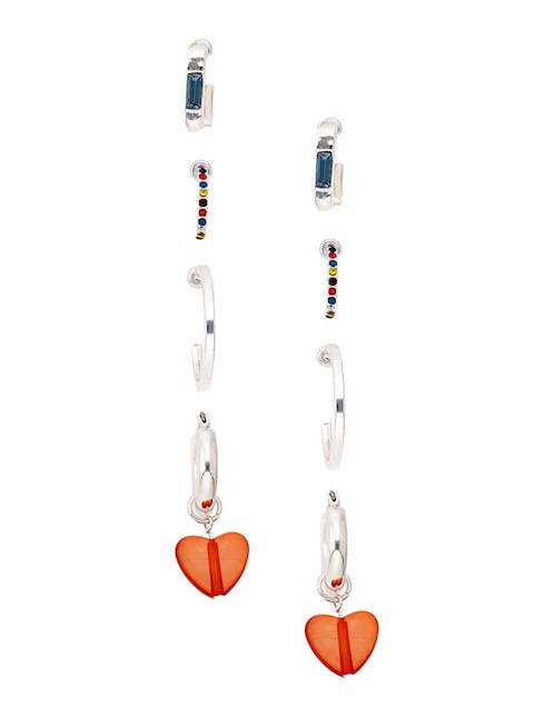 Set de aretes Weekend con acabado brillante
