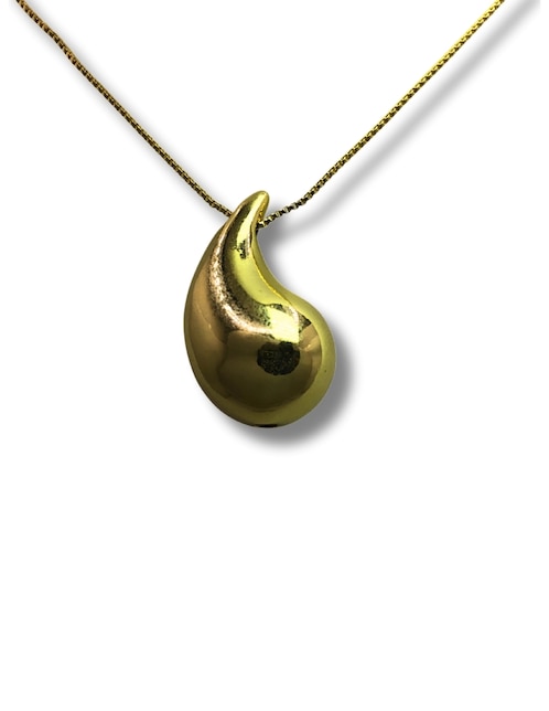Collar con dije de gota Mashala de baño de oro 14 K