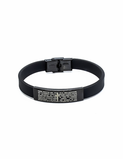Pulsera Nk Steel de caucho con acabado pulido