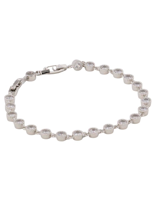 Pulsera Girondela con zirconia 18 K acabado baño rodio