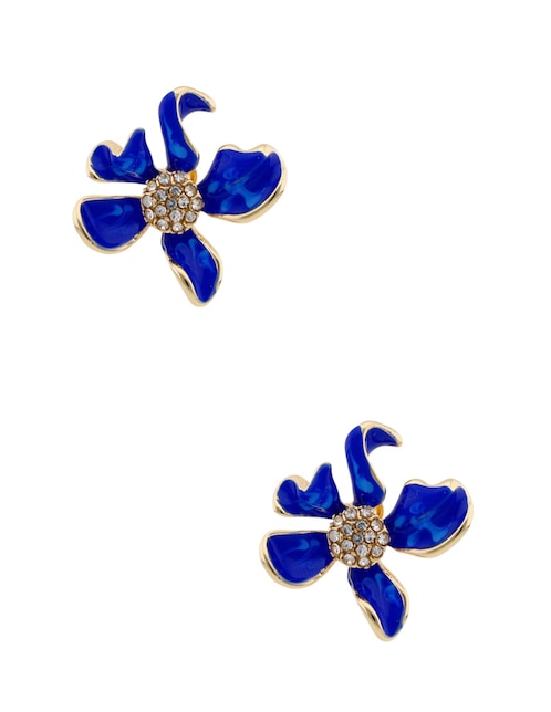 Broqueles de flor Weekend con acabado brillante