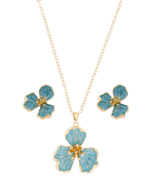 Aretes y collar de flor Weekend