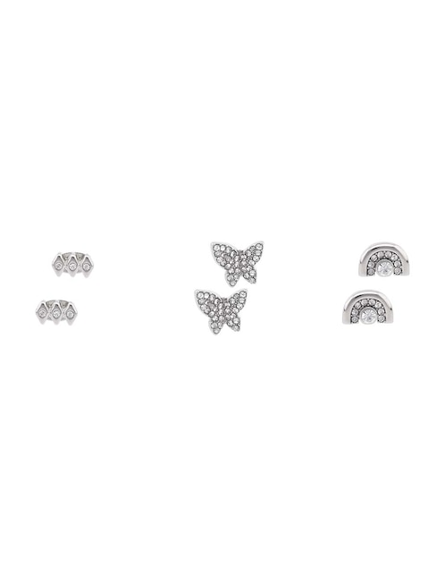 Set de aretes Weekend con acabado pavé