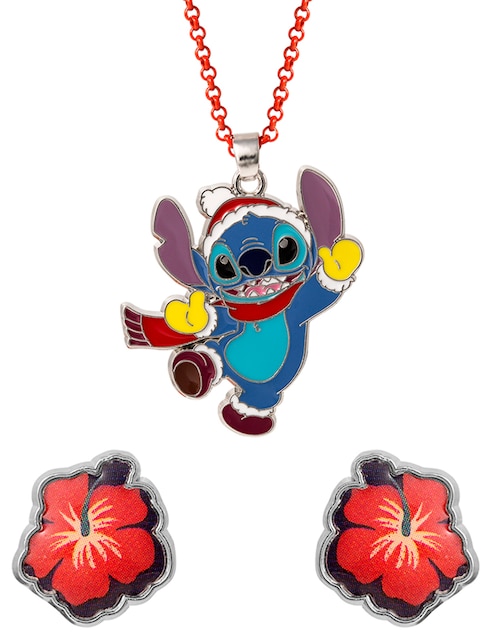 Set de aretes Stitch Disney con acabado brillante