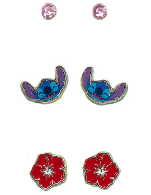Set de aretes Stitch Disney con acabado brillante