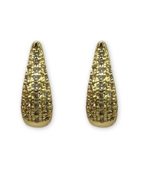 Aretes huggies con acabado baño de oro 14 K