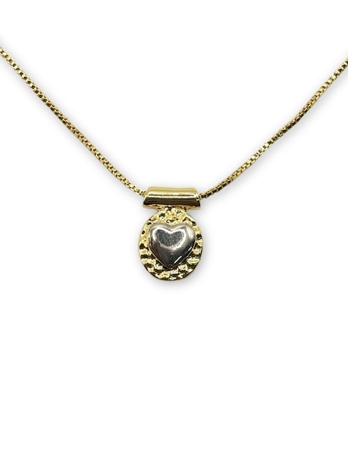 Collar de corazón con acabado baño de oro 14 K 1