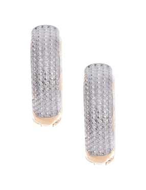 Aretes circulares Girondela con acabado pavé cristal