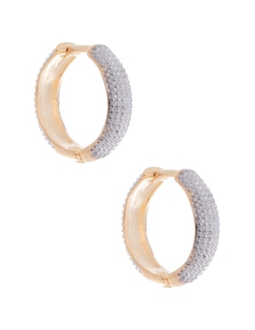 Aretes circulares Girondela con acabado pavé cristal