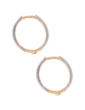 Aretes circulares Girondela con acabado pavé cristal