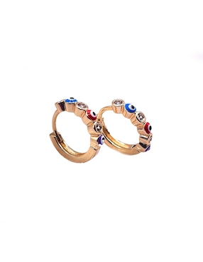 Aretes huggies de ojo Mashala acabado esmaltado