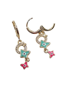 Aretes huggies de mariposa Mashala acabado esmaltado