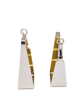 Aretes Largos Rectangulares Mashala Con Acabado Brillante