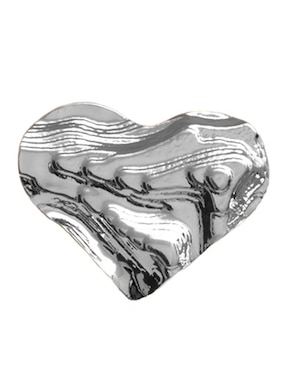 Aretes cortos de corazón Girondela chapa de rodio 18 k