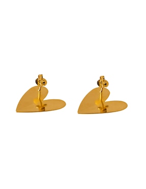 Broqueles de corazón Girondela 18 k con acabado chapa de oro