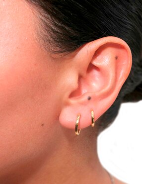 Set de aretes Girondela con acabado chapa de oro