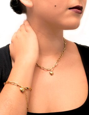Collar y pulsera de eslabones Girondela 18 K