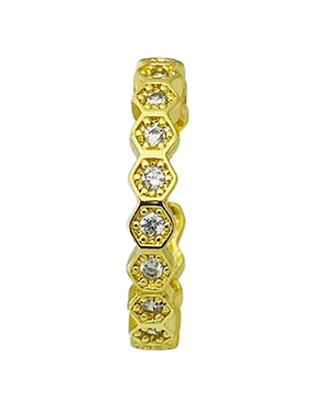 Anillo Mashala zirconia con acabado baño de oro 14 k