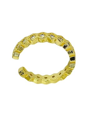 Anillo Mashala zirconia con acabado baño de oro 14 k