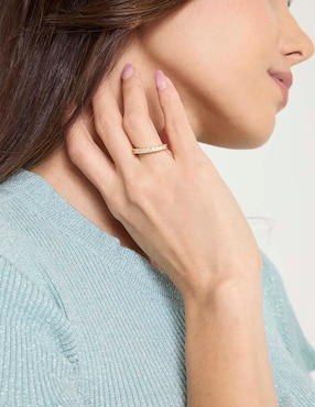 Anillo Girondela zirconia chapa de oro