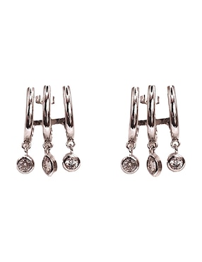 Aretes de aro Mashala con acabado brillante zirconia