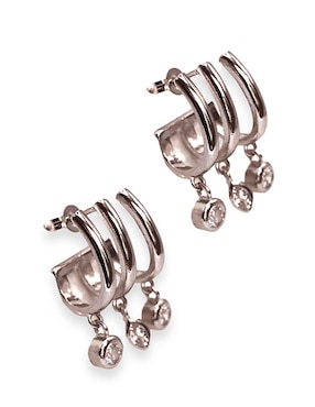 Aretes de aro Mashala con acabado brillante zirconia
