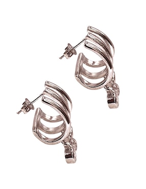 Aretes de aro Mashala con acabado brillante zirconia