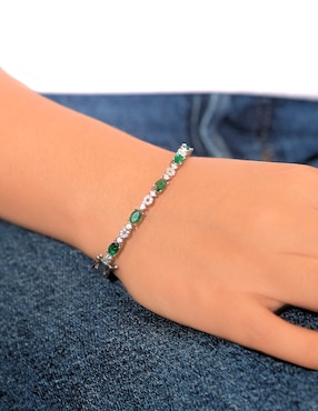 Pulsera Girondela 18 K con acabado baño de rodio