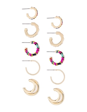 Set de aretes Weekend acabado brillante