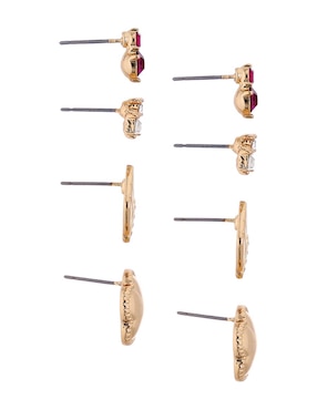 Set de aretes cortos Weekend con acabado brillante
