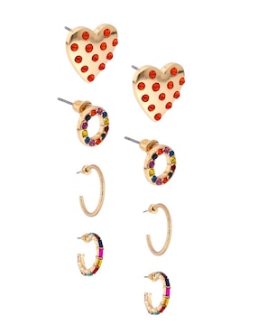 Set de aretes Weekend acabado brillante