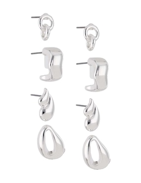 Set de aretes Weekend con acabado pulido