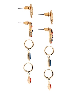 Set de aretes Weekend con acabado brillante