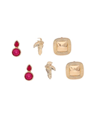 Set de aretes Weekend con acabado pulido