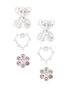 Set de aretes Weekend con acabado brillante