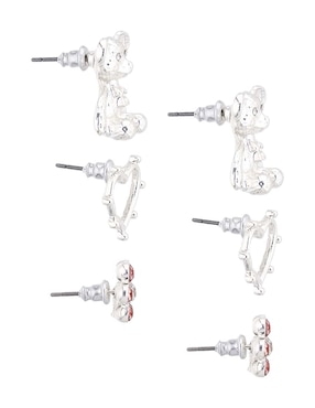 Set de aretes Weekend con acabado brillante
