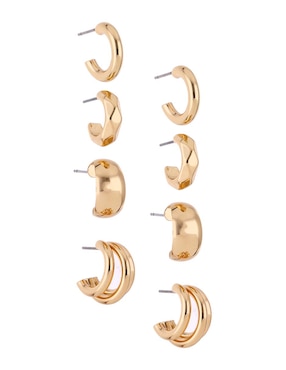 Set de aretes Weekend con acabado pulido