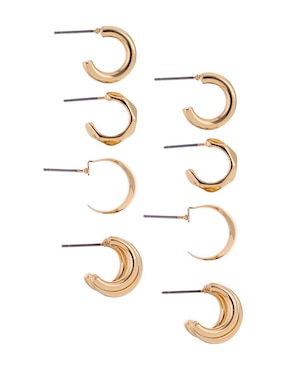 Set de aretes Weekend con acabado pulido