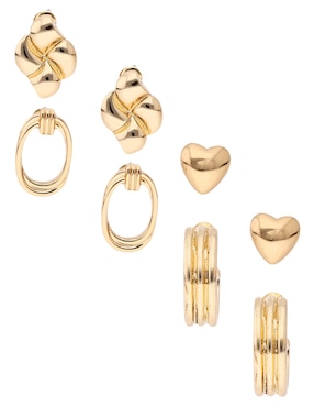 Set de aretes Weekend con acabado pulido