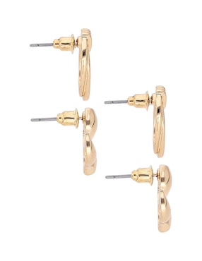 Set de aretes Weekend con acabado pulido
