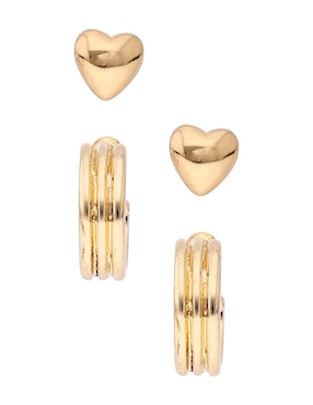 Set de aretes Weekend con acabado pulido