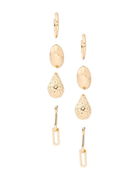 Set de aretes Weekend con acabado pulido