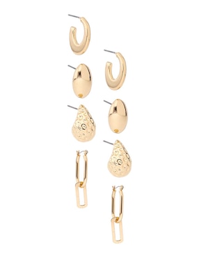 Set de aretes Weekend con acabado pulido