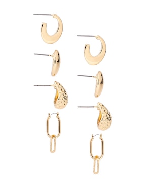 Set de aretes Weekend con acabado pulido