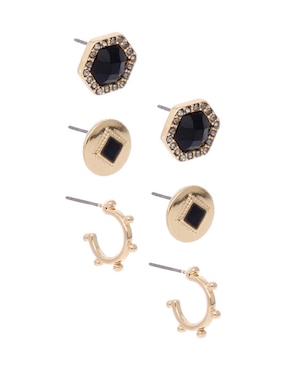 Set de aretes Weekend con acabado brillante