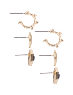 Set de aretes Weekend con acabado brillante