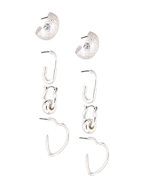 Set de aretes Weekend con acabado pulido